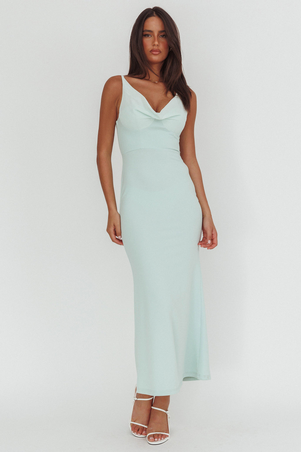 Jesara Cowl Back Maxi Dress Sage by Selfie Leslie