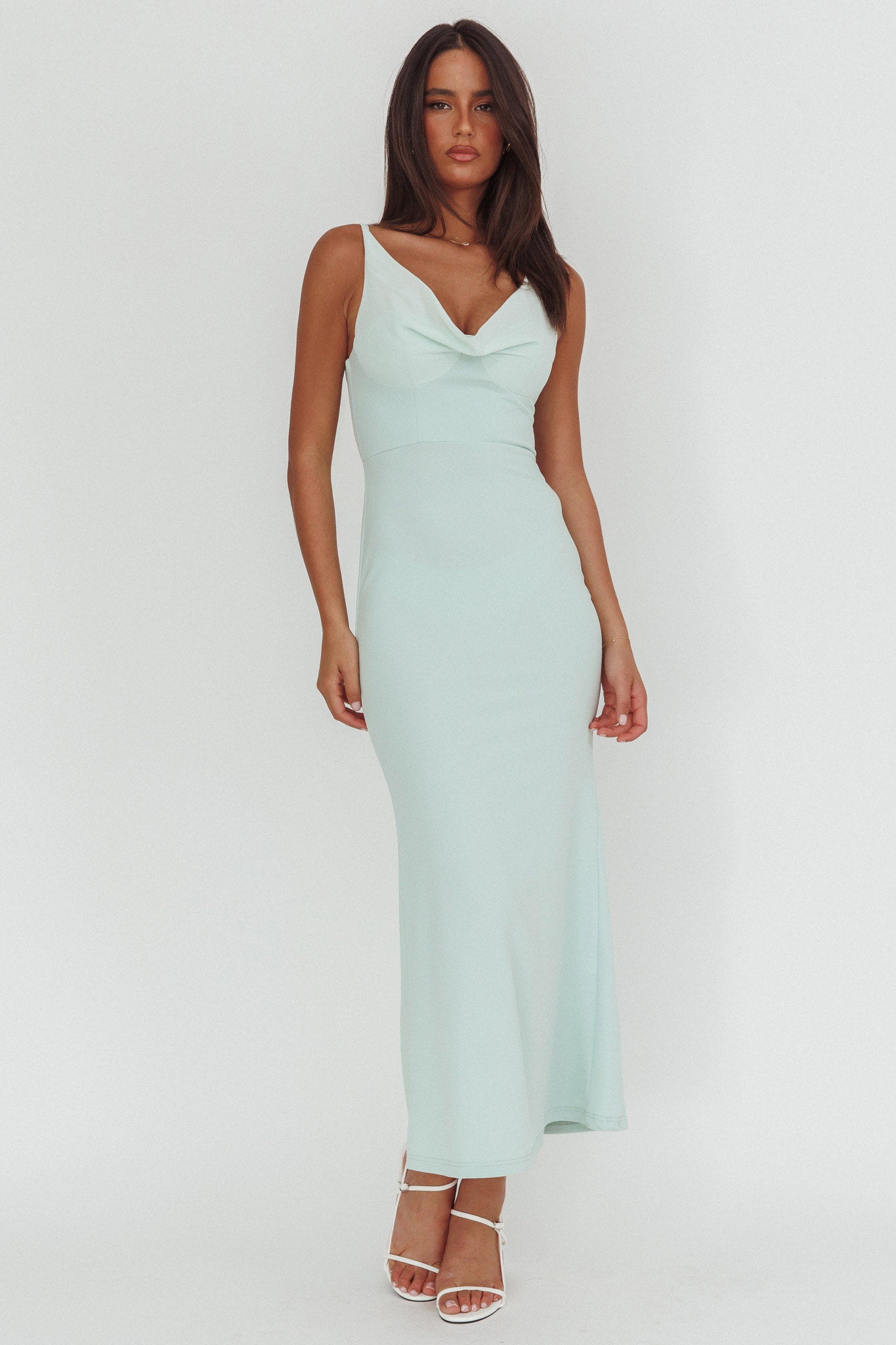 Jesara Cowl Back Maxi Dress Sage by Selfie Leslie