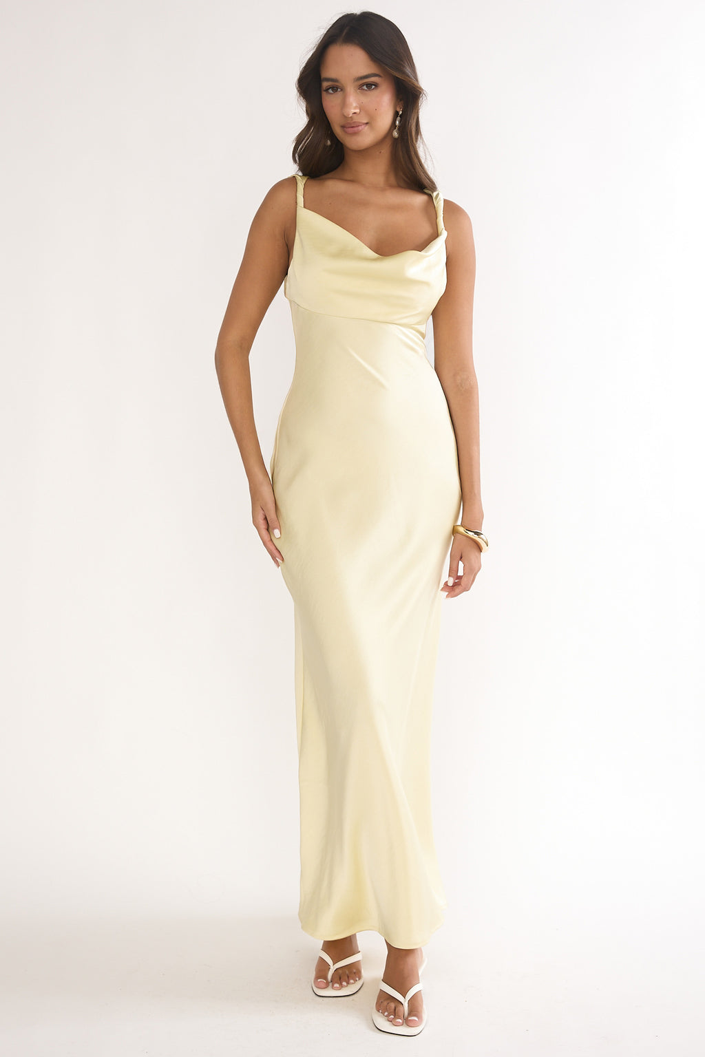 Limelight Luxe Triple Strap Back Maxi Dress Butter by Selfie Leslie