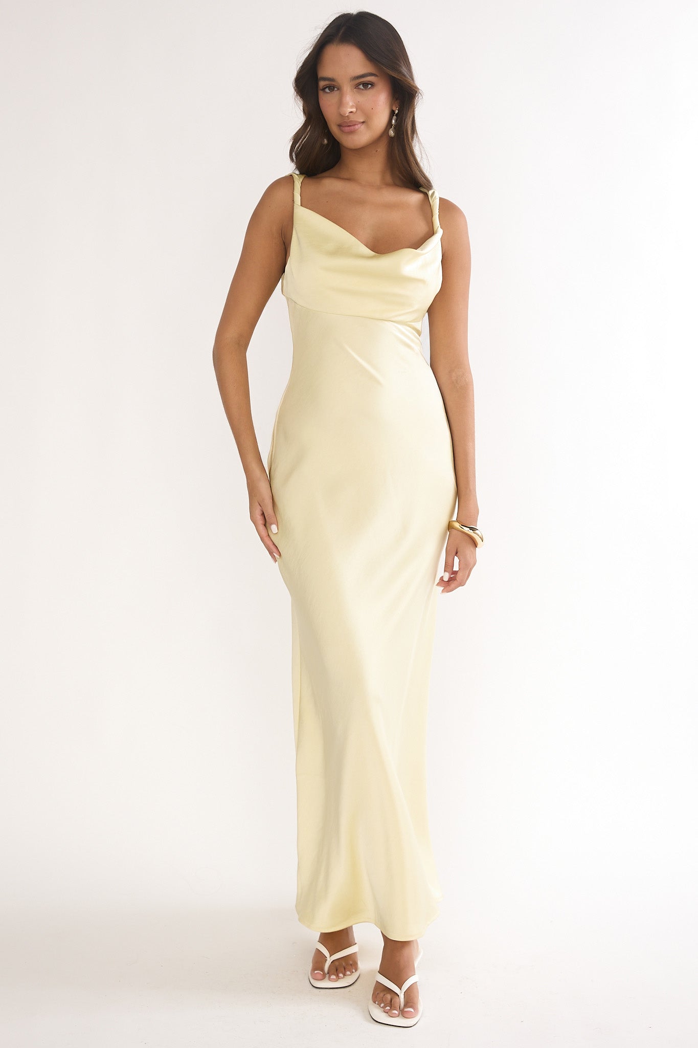 Limelight Luxe Triple Strap Back Maxi Dress Butter by Selfie Leslie