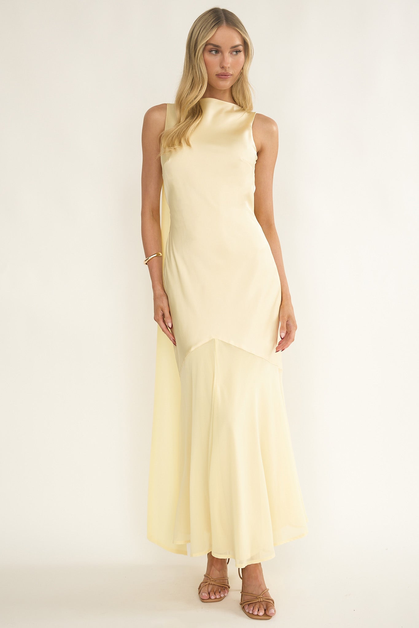 Veyla Shoulder Sash Maxi Dress Butter by Selfie Leslie
