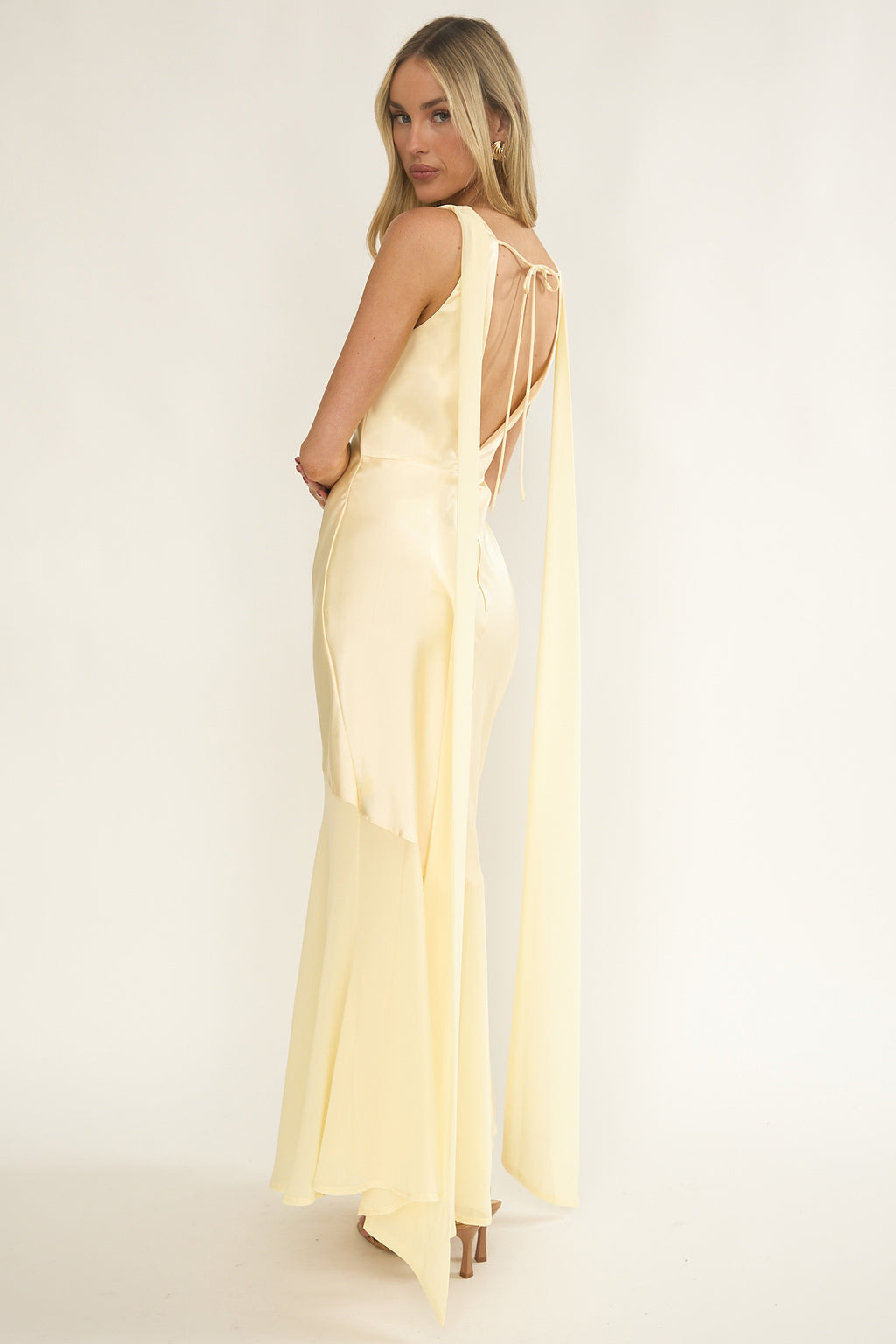 Veyla Shoulder Sash Maxi Dress Butter by Selfie Leslie