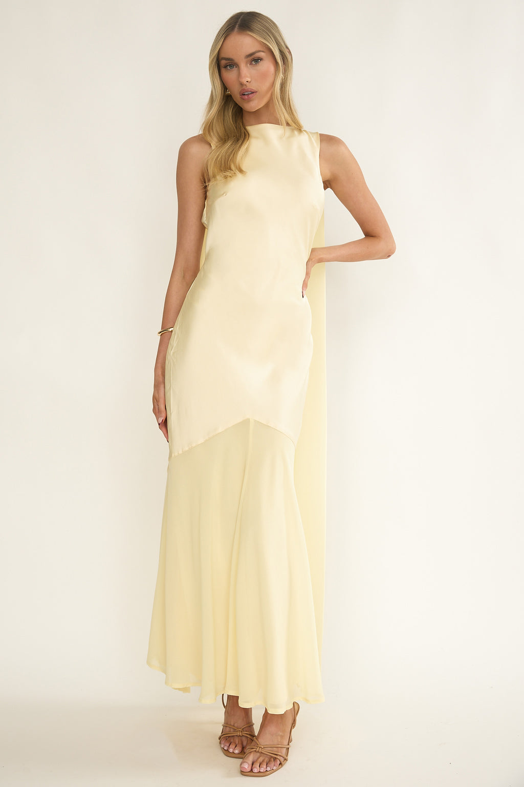 Veyla Shoulder Sash Maxi Dress Butter by Selfie Leslie