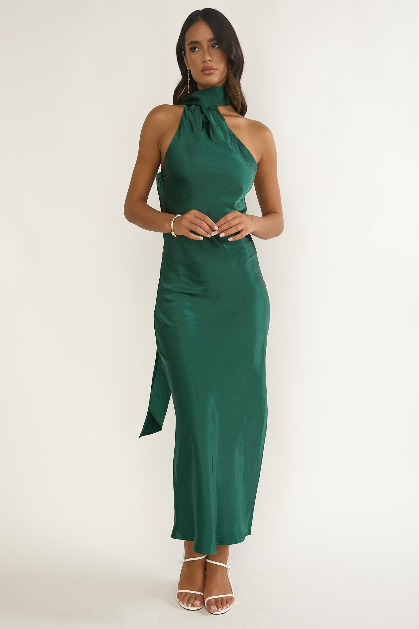 Rionna Open Cowl Back Maxi Dress Forest Green - XL Rionna Open Cowl Back Maxi Dress Forest Green - XL