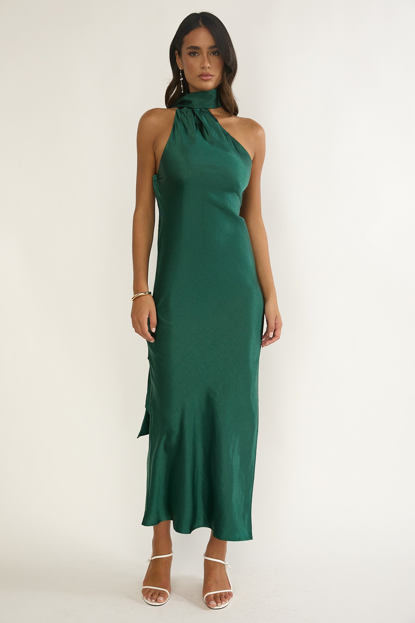 Rionna Open Cowl Back Maxi Dress Forest Green– Selfie Leslie
