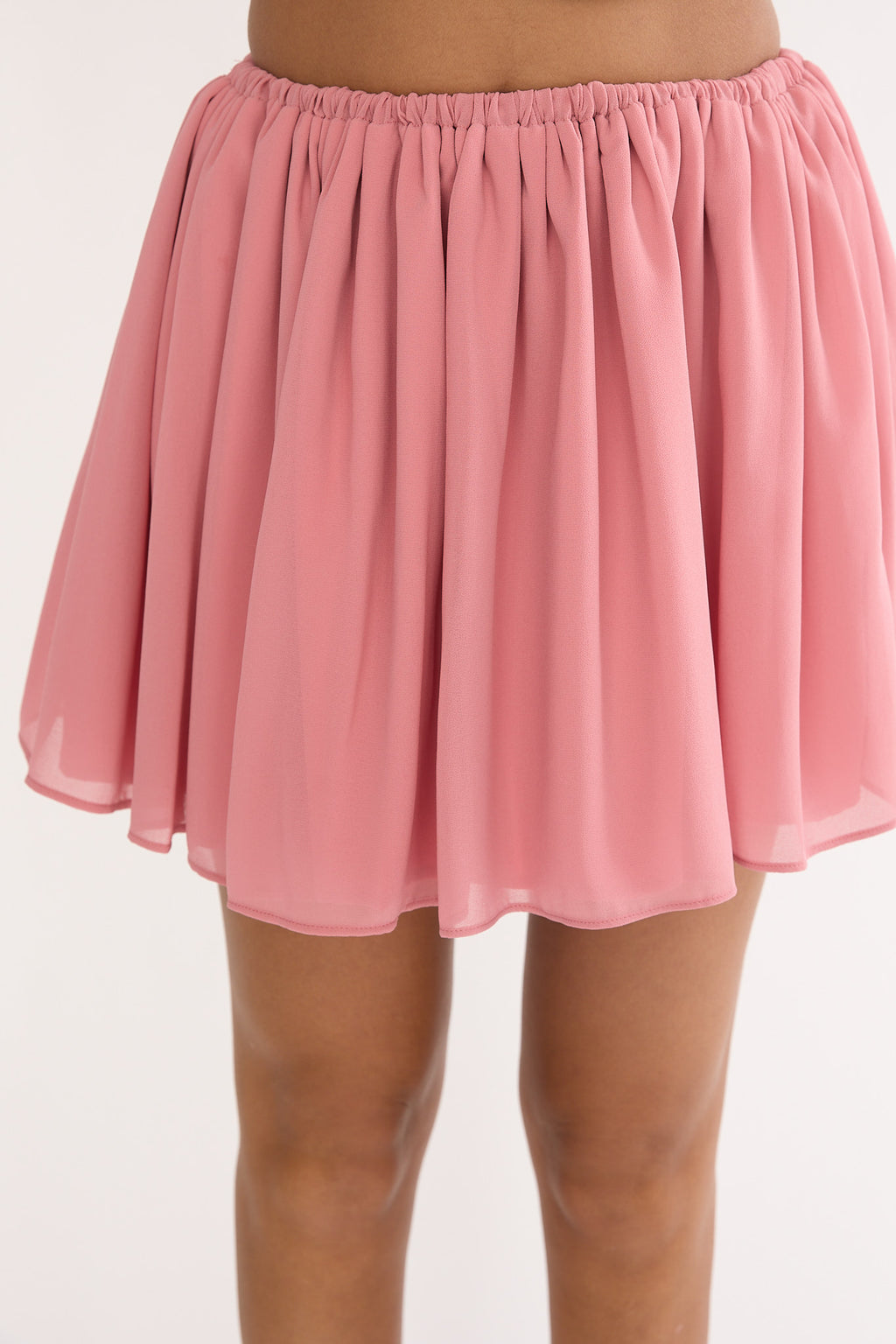 Sunset Serenade Elasticated Waist Mini Skirt Rose by Selfie Leslie