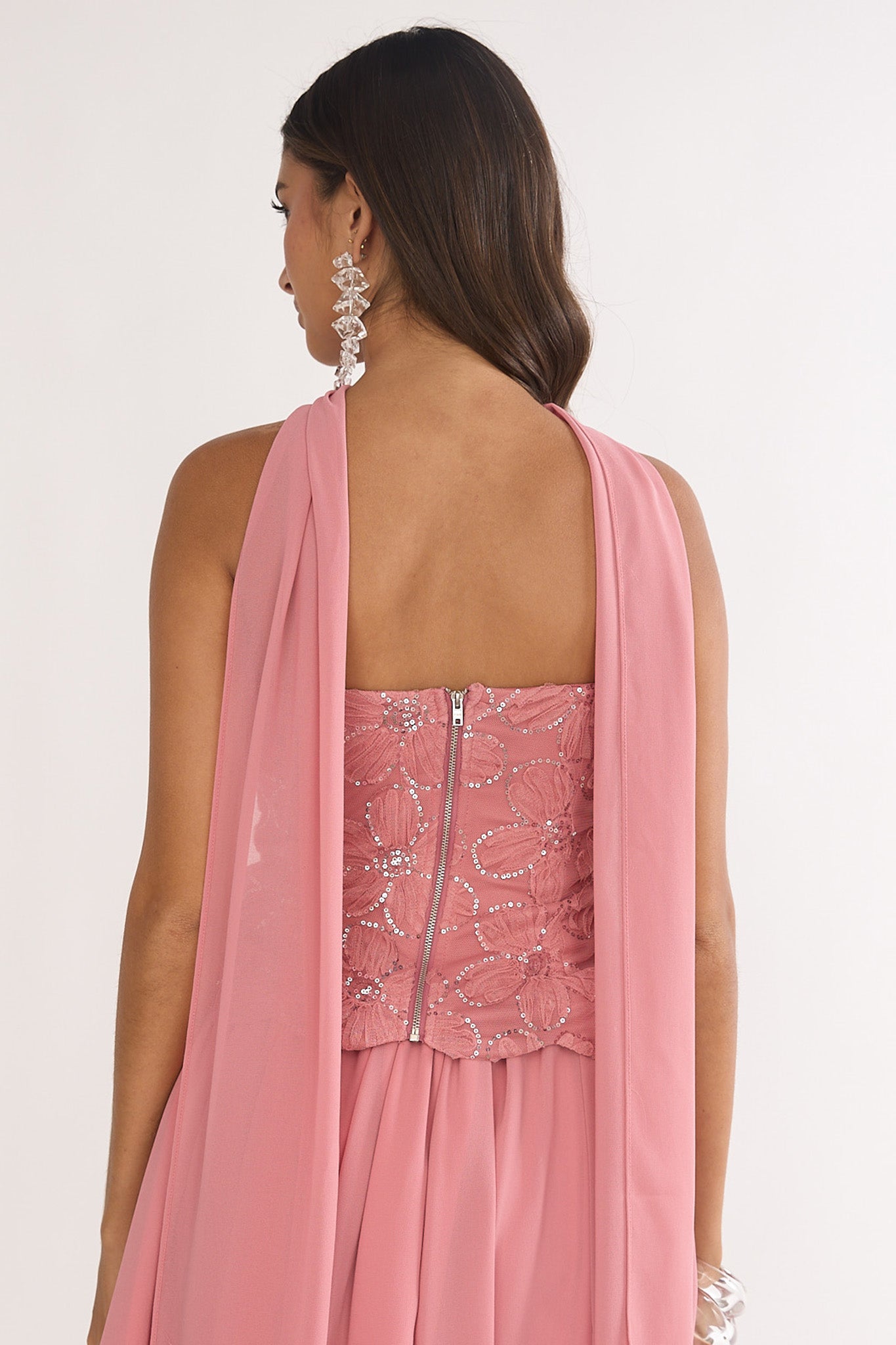 Sunset Serenade Embellished Strapless Top Rose by Selfie Leslie