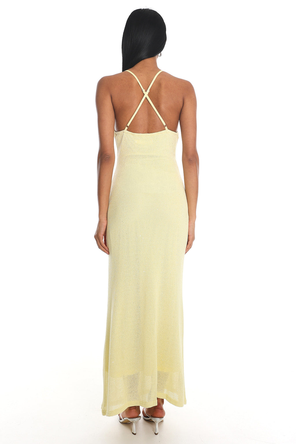 Introductions Knit Sequin Maxi Dress Butter by Selfie Leslie