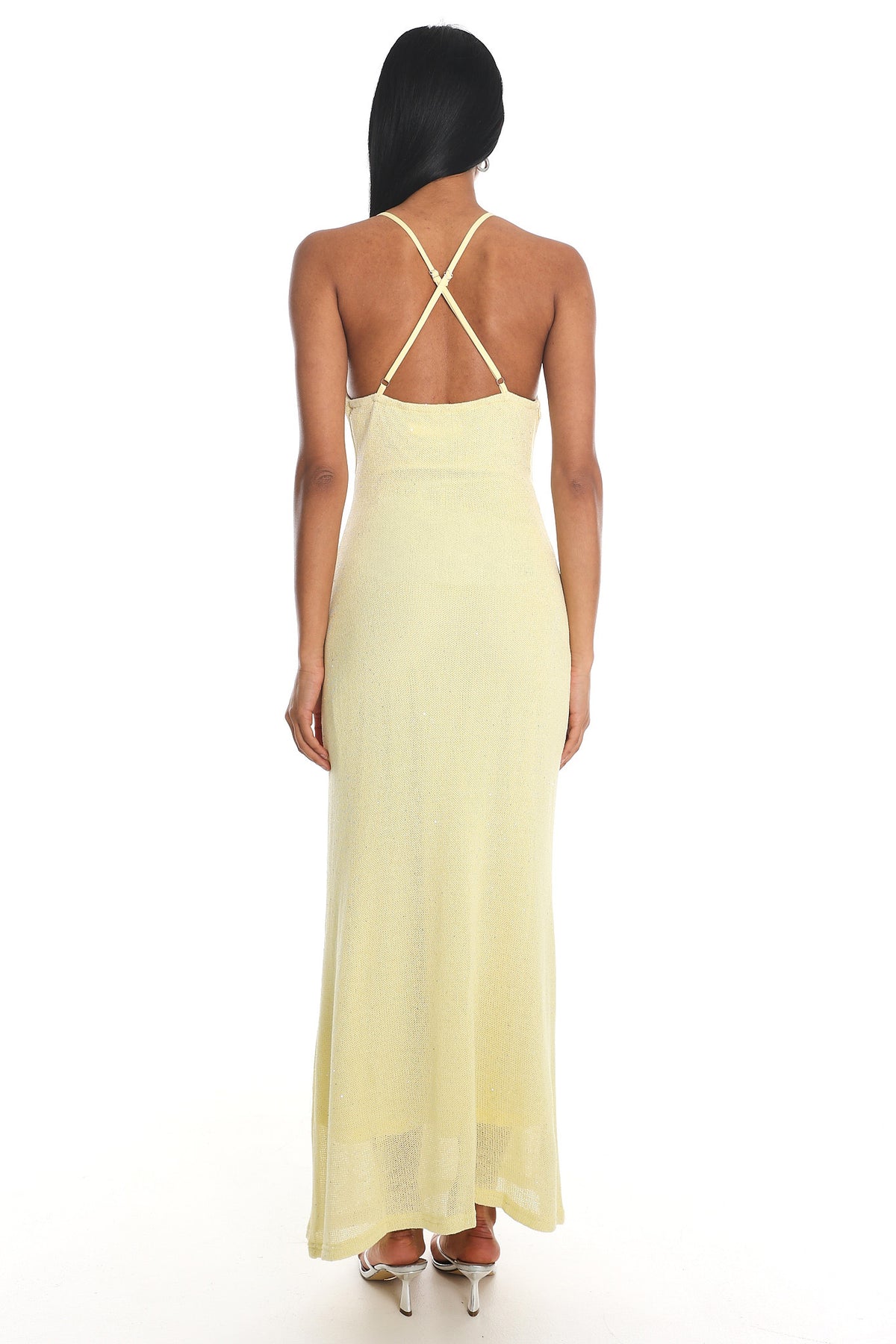 Introductions Knit Sequin Maxi Dress Butter by Selfie Leslie