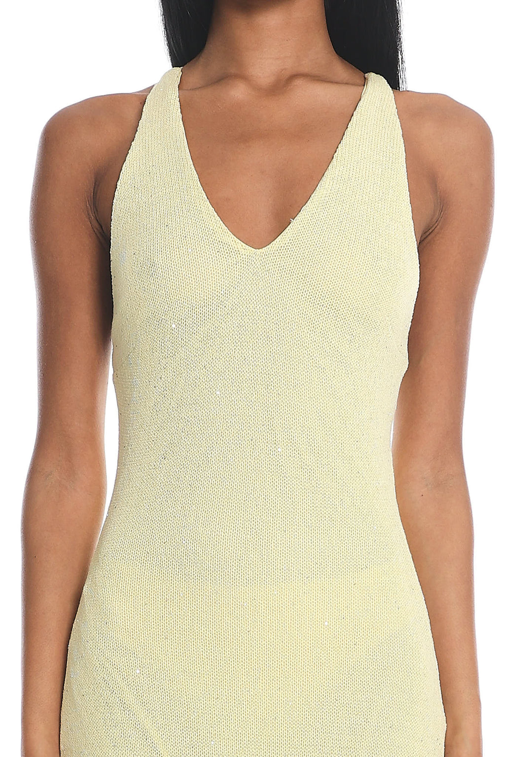 Introductions Knit Sequin Maxi Dress Butter by Selfie Leslie