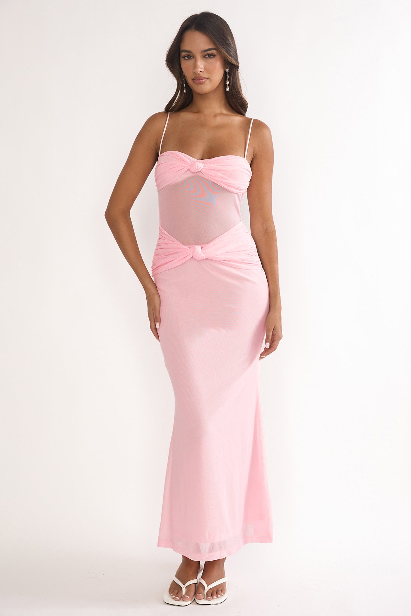Stara Knot Accent Maxi Dress Blush by Selfie Leslie