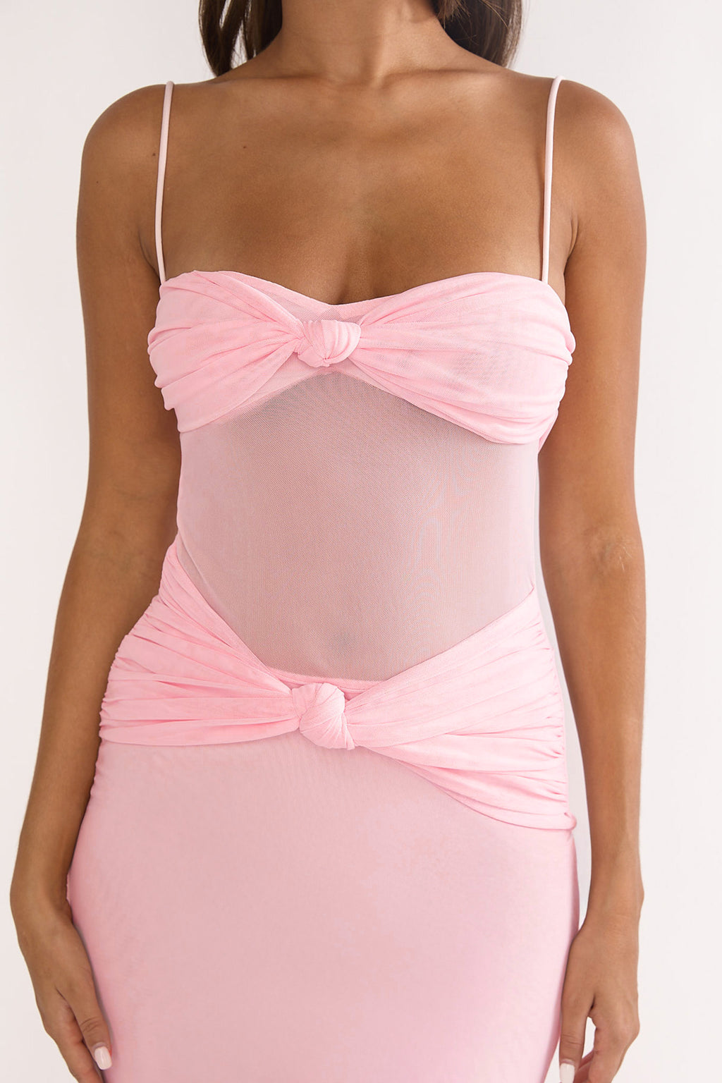 Stara Knot Accent Maxi Dress Blush by Selfie Leslie