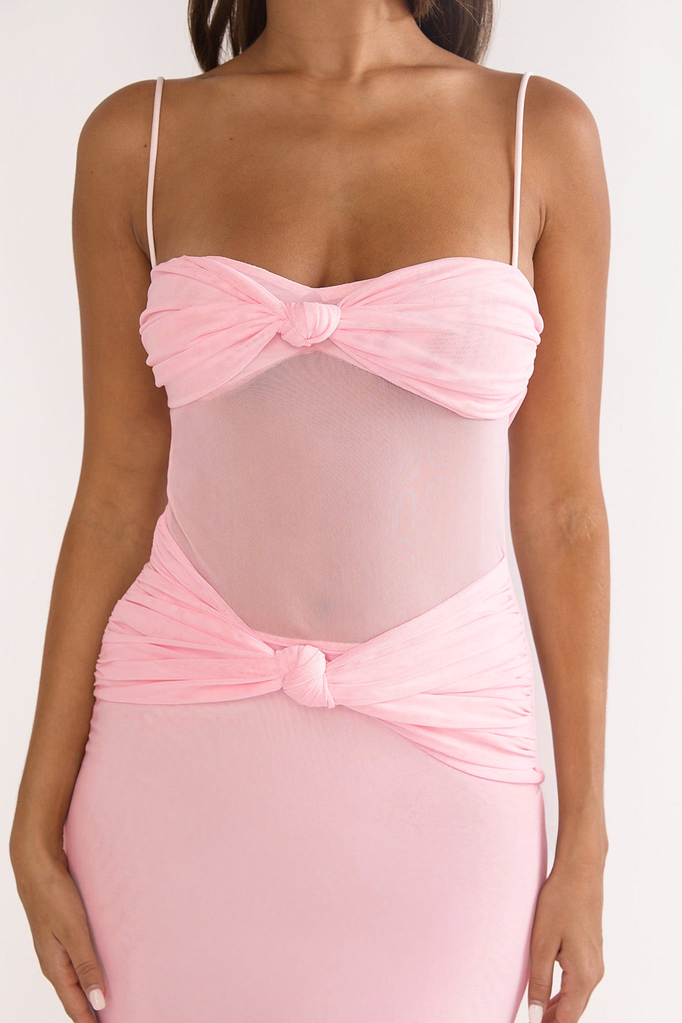 Stara Knot Accent Maxi Dress Blush by Selfie Leslie