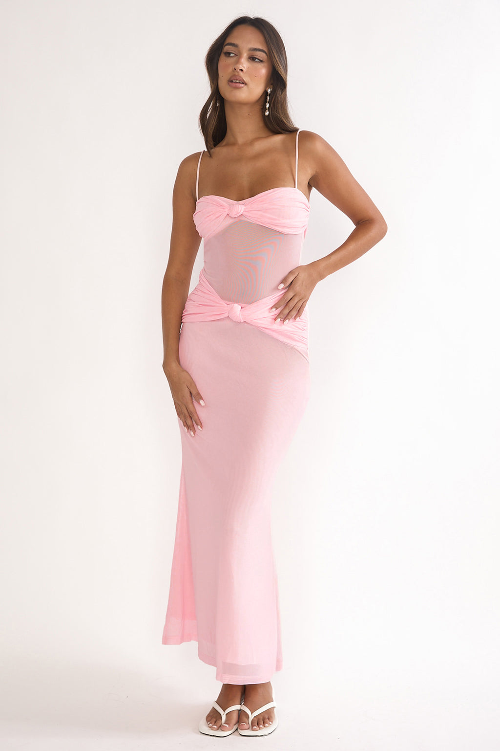 Stara Knot Accent Maxi Dress Blush by Selfie Leslie