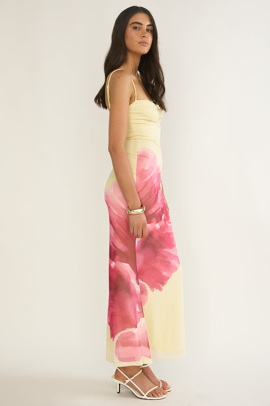 Orabella Waterdrop Wire Bust Maxi Dress Floral Butter by Selfie Leslie