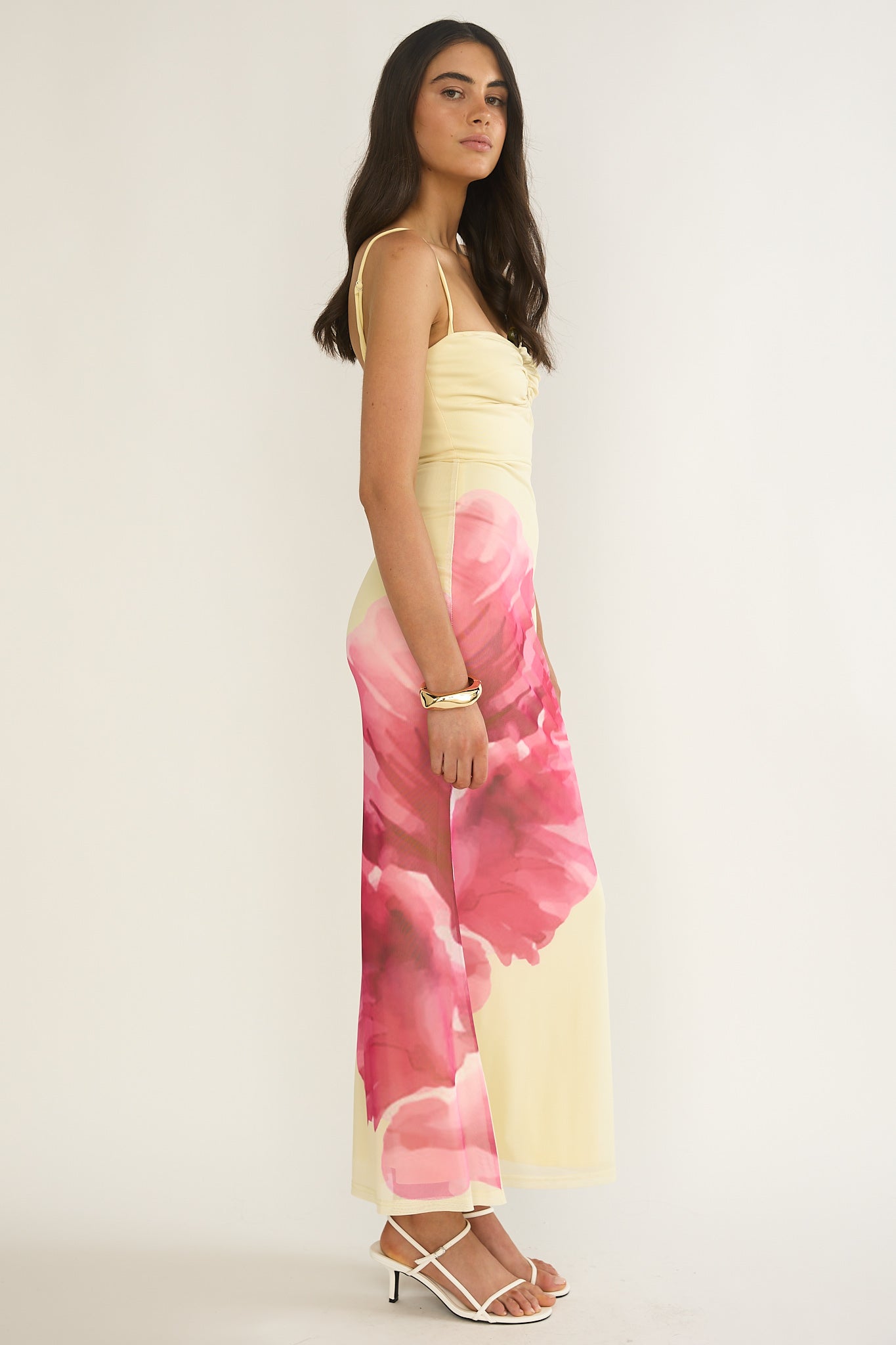 Orabella Waterdrop Wire Bust Maxi Dress Floral Butter by Selfie Leslie