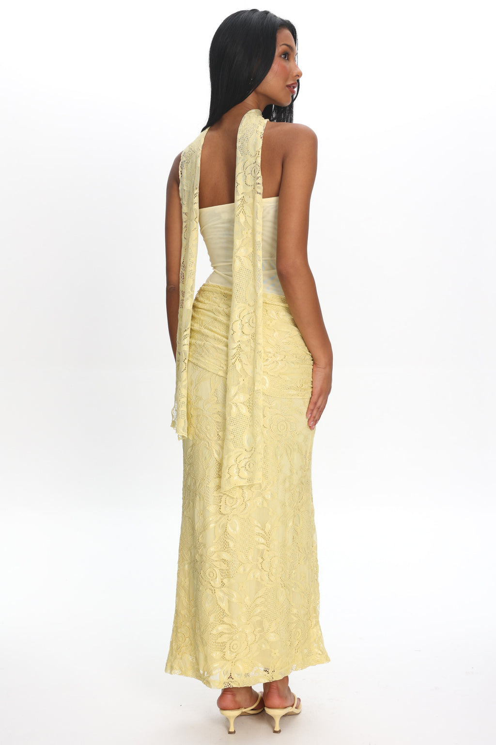 Seraphinna Strapless Cut-Out Maxi Dress Lace Butter