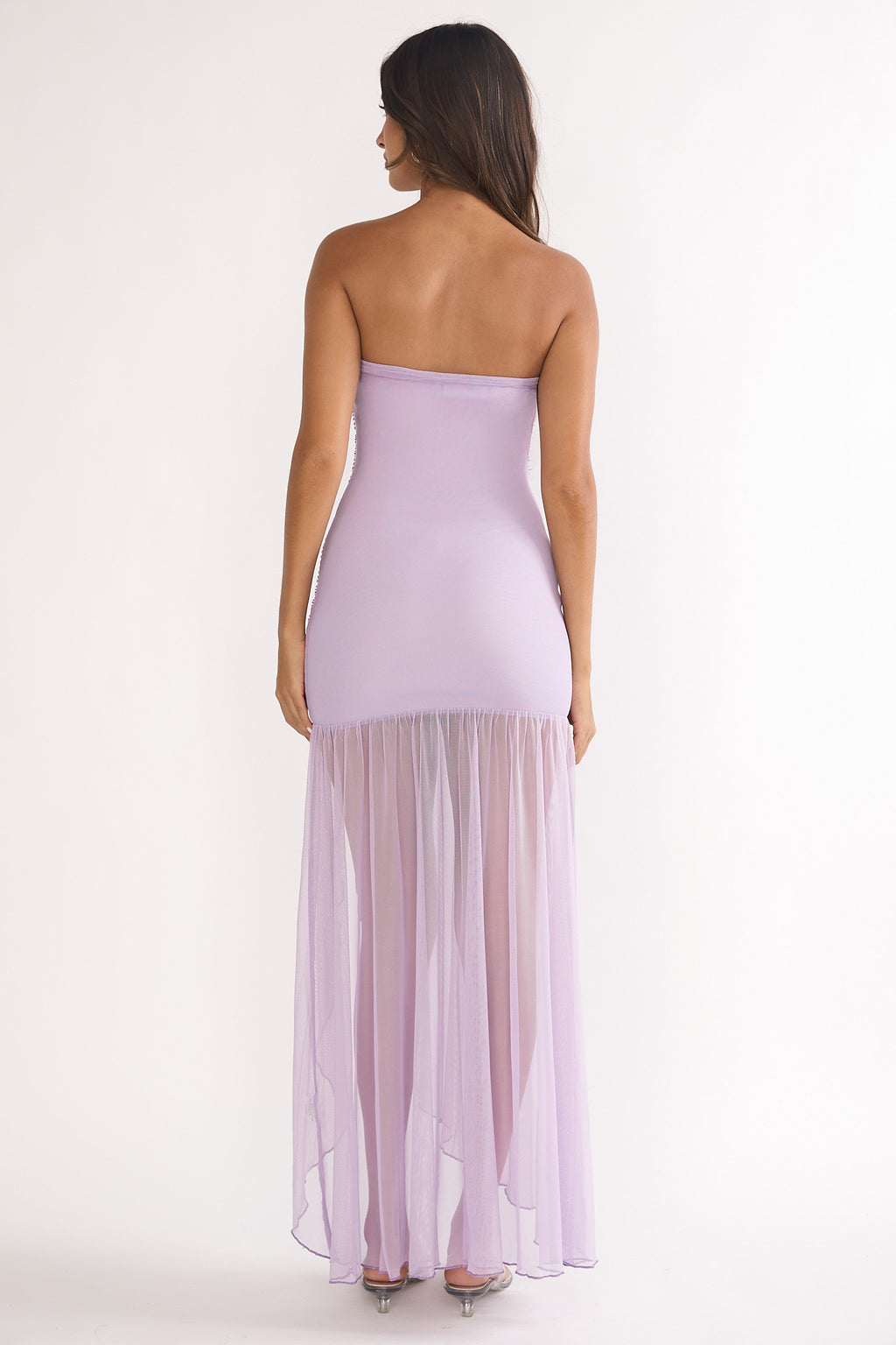 Jezra Strapless Sequin Embellished Maxi Dress Purple by Selfie Leslie