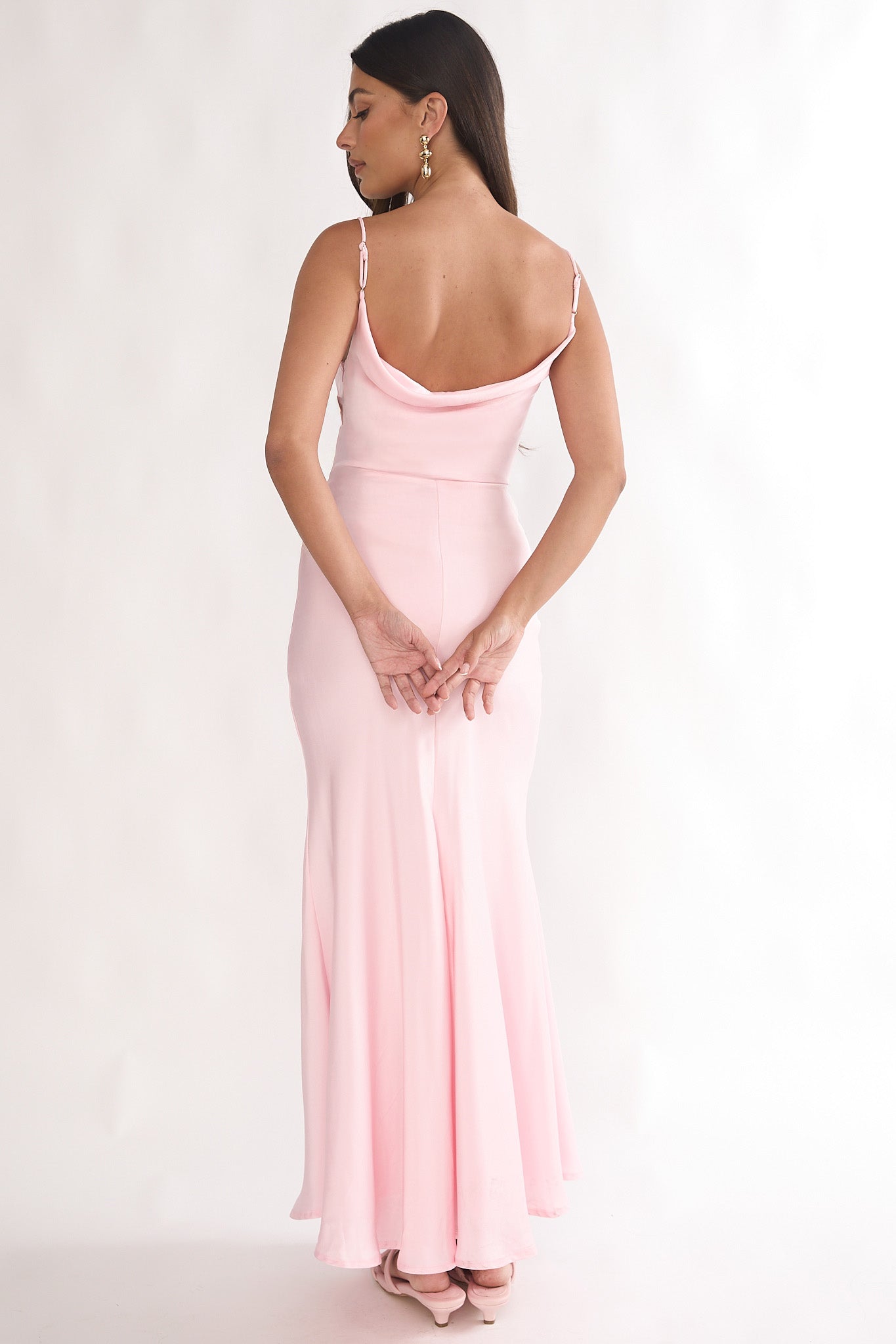 Mirenna Rosette Waist Maxi Dress Light Pink | Selfie Leslie