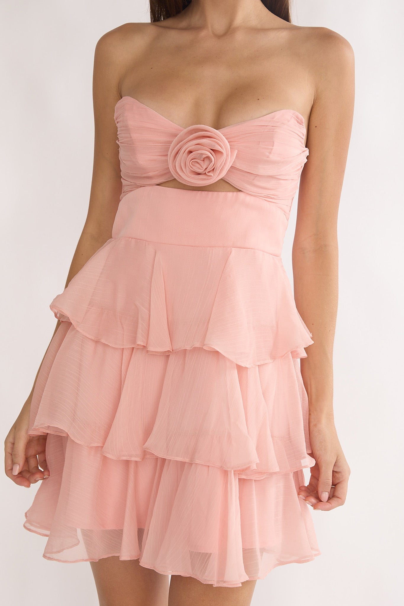 selfie leslie pink strapless dress She Is Button Front Strapless Maxi Dress Pink