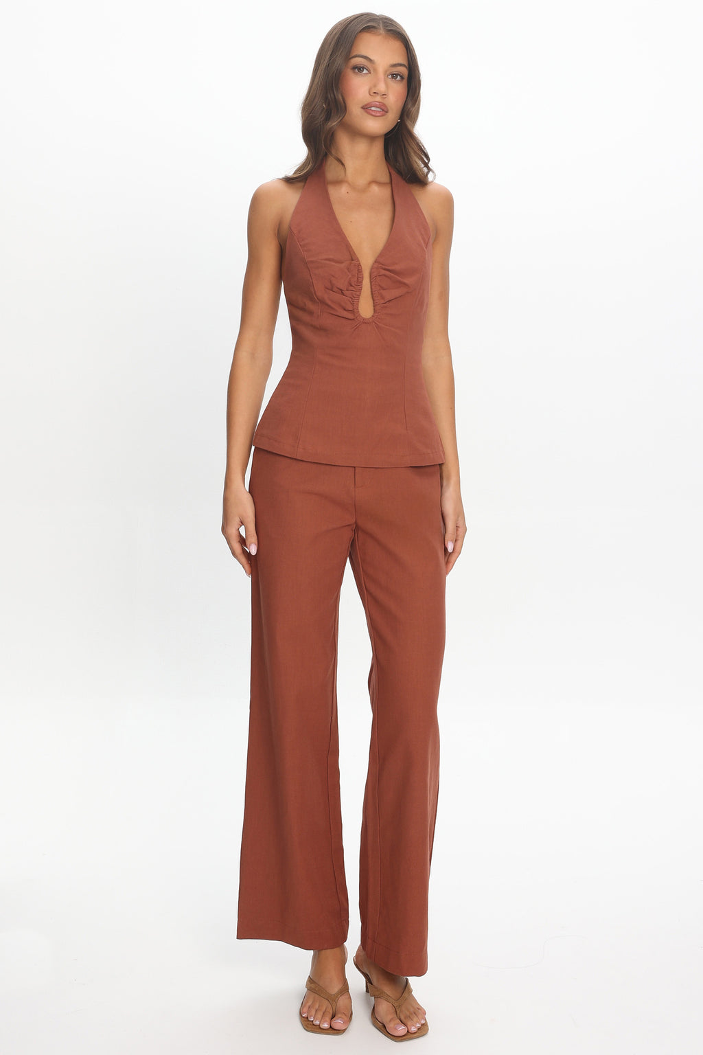 Lioren Wide Leg Pants Chocolate