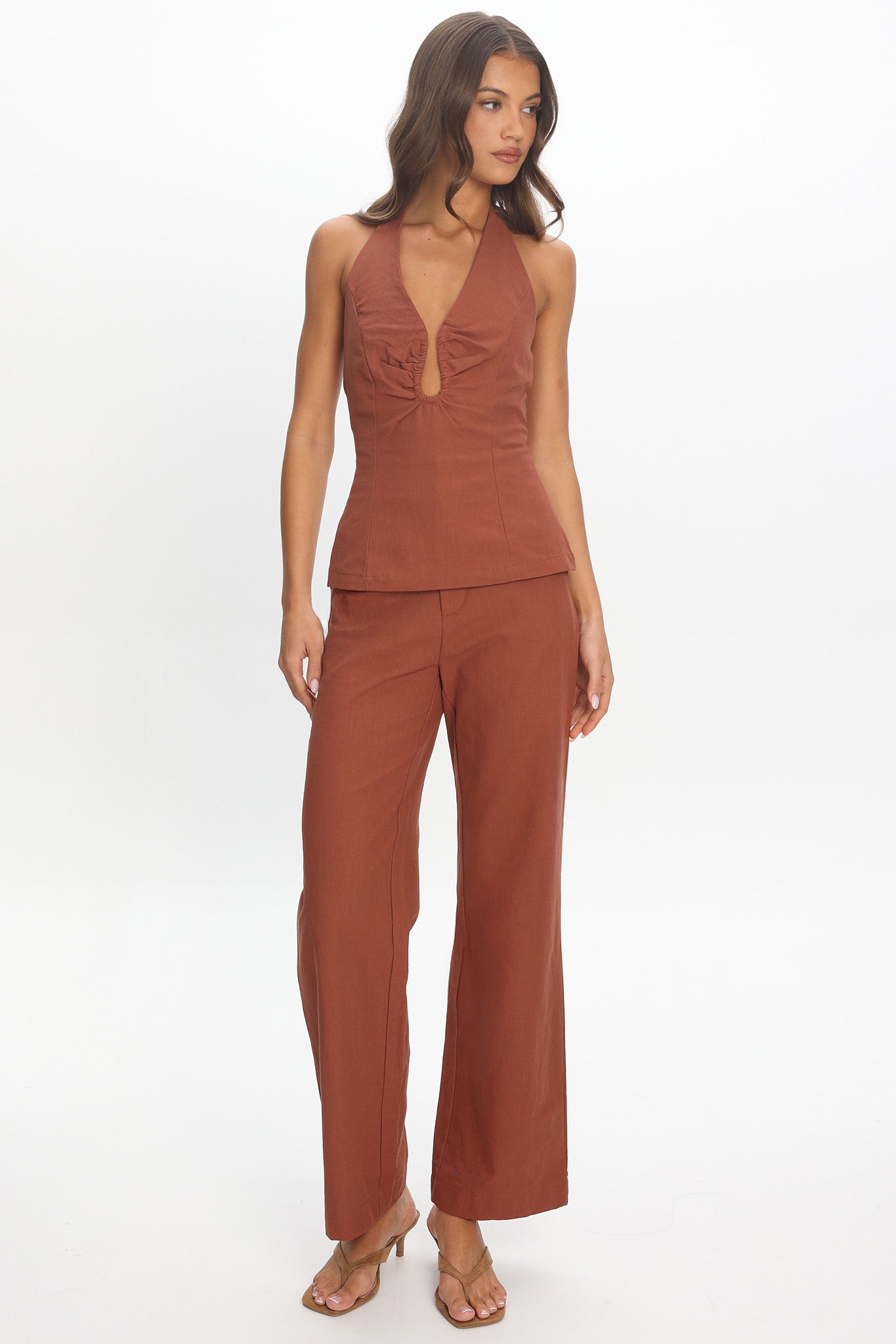 Lioren Wide Leg Pants Chocolate