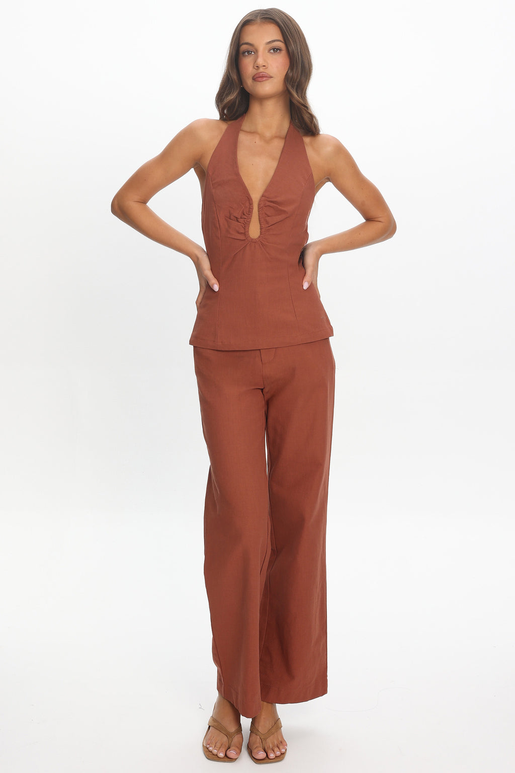 Lioren Wide Leg Pants Chocolate