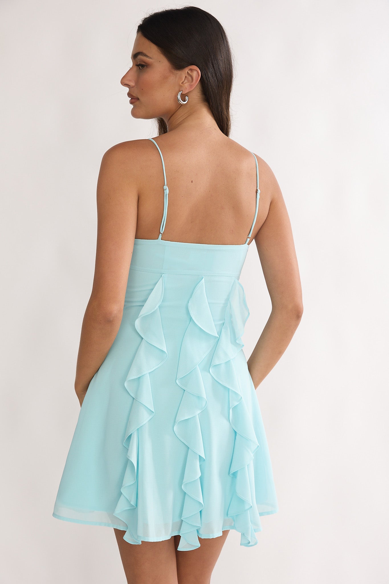 aqua mini dress Katalia Ruffle Mini Dress Aqua