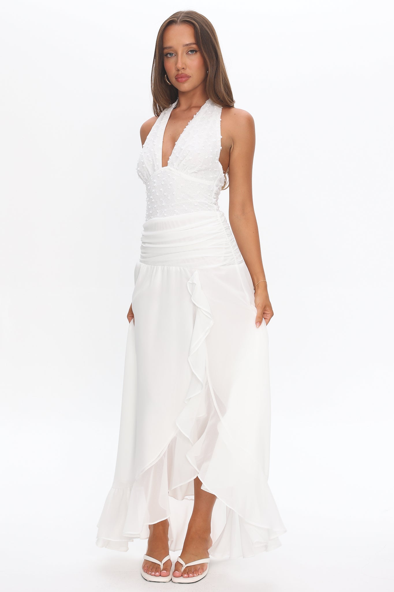 halter neck side split maxi dress Red Maxi Dress Halter Neck