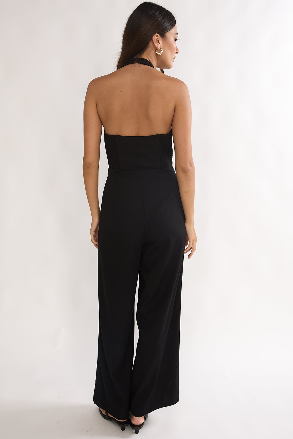Ambrin Halterneck Button Jumpsuit Black by Selfie Leslie