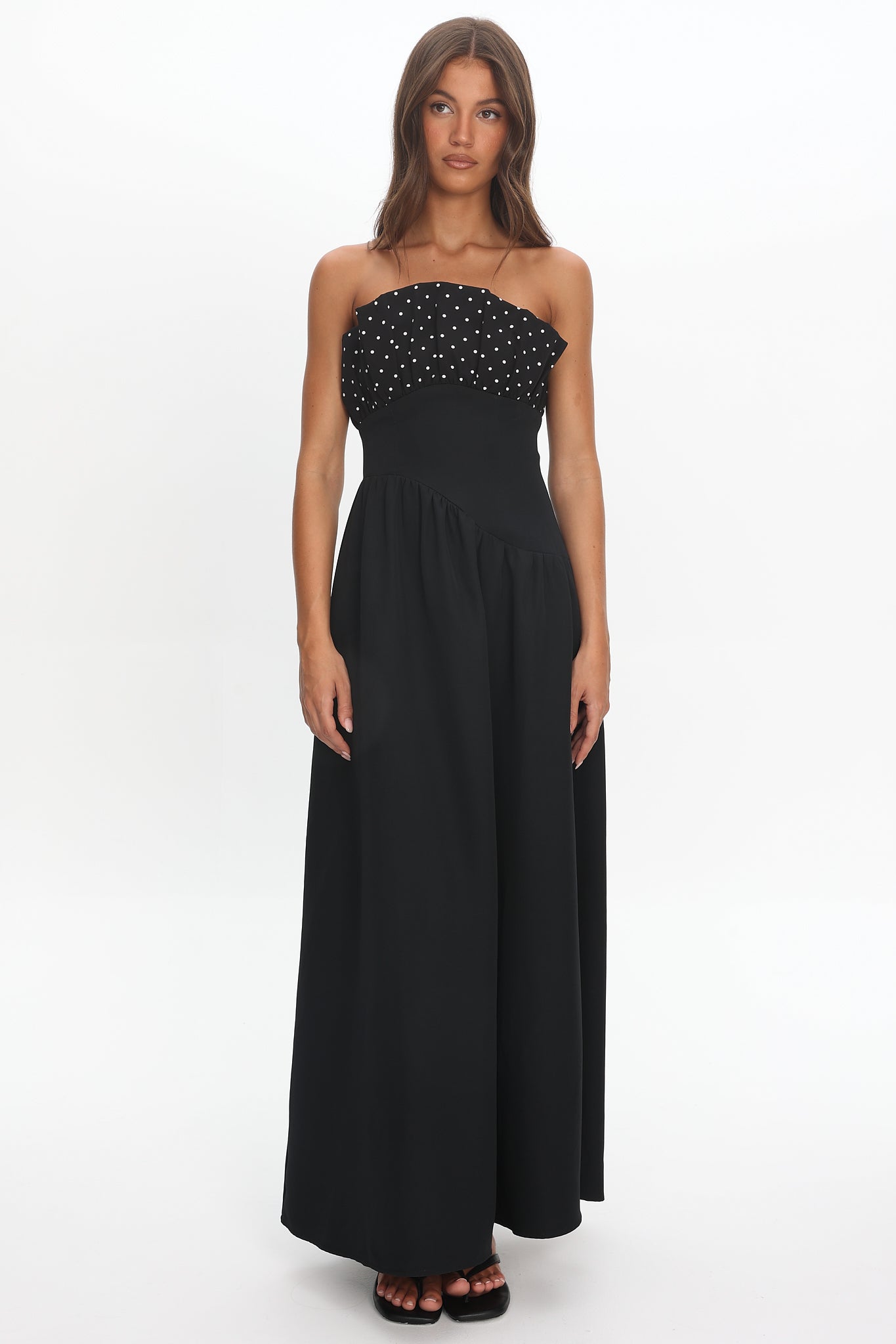 Illianah Frill Bust Asymmetric Hem Maxi Dress Black Selfie Leslie Illianah Frill Bust Asymmetric Hem Maxi Dress Black Selfie Leslie
