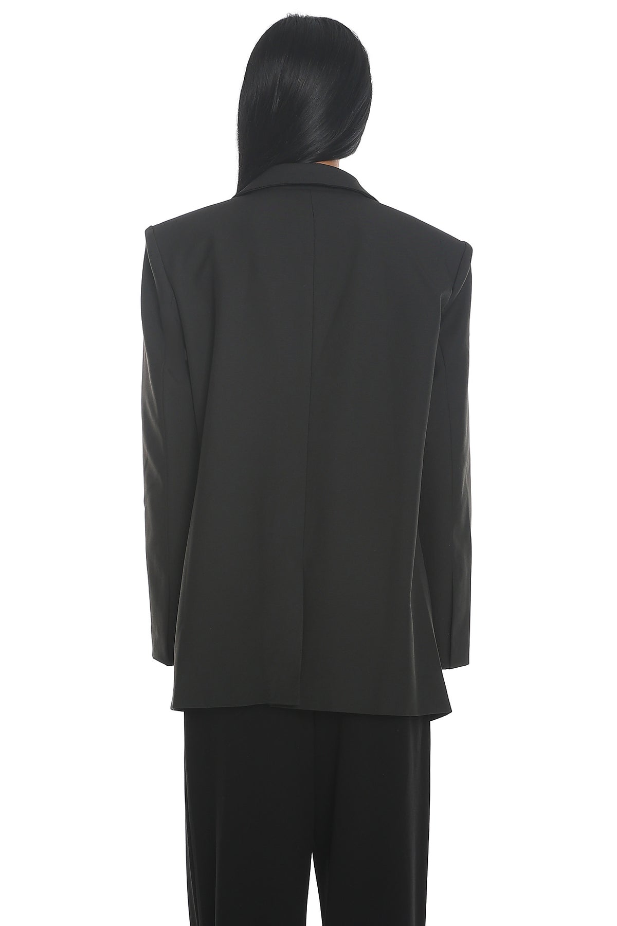 Serana Notch Lapel Oversized Blazer Black by Selfie Leslie