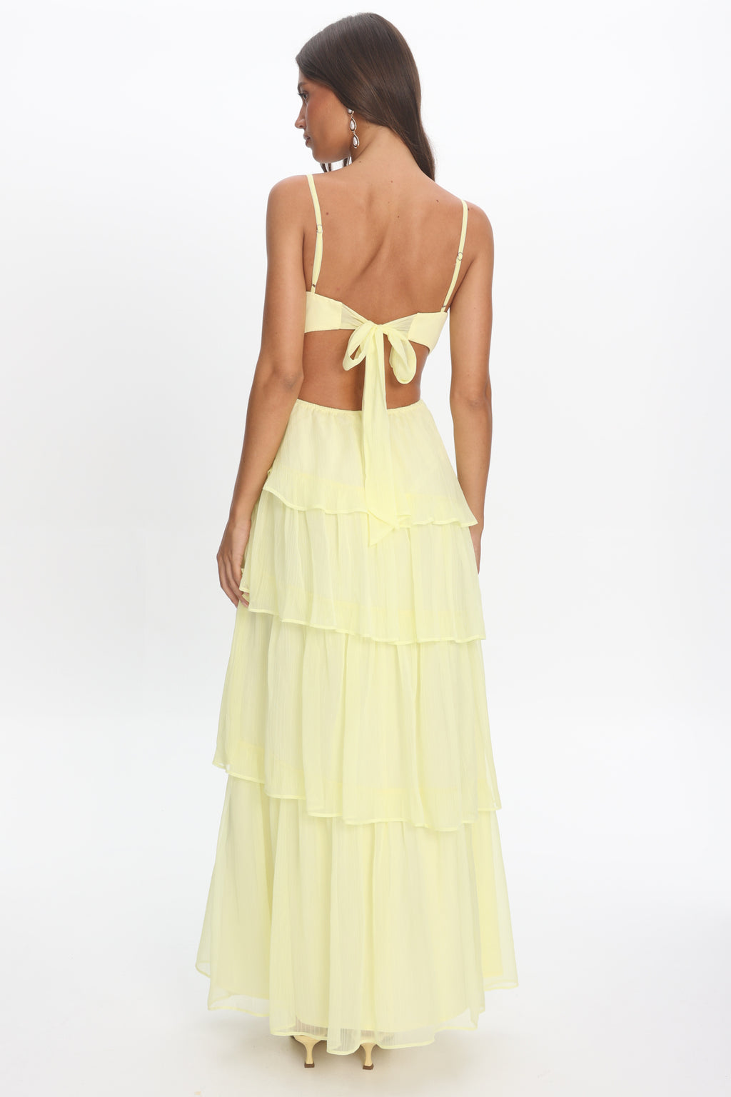 Vianne Tiered Cut-Out Maxi Dress Butter by Selfie Leslie