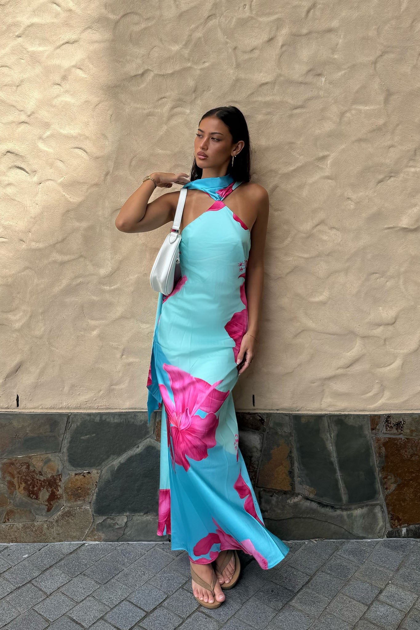 pink scarf maxi dress Rush Dress | Keena Scarf Maxi Dress