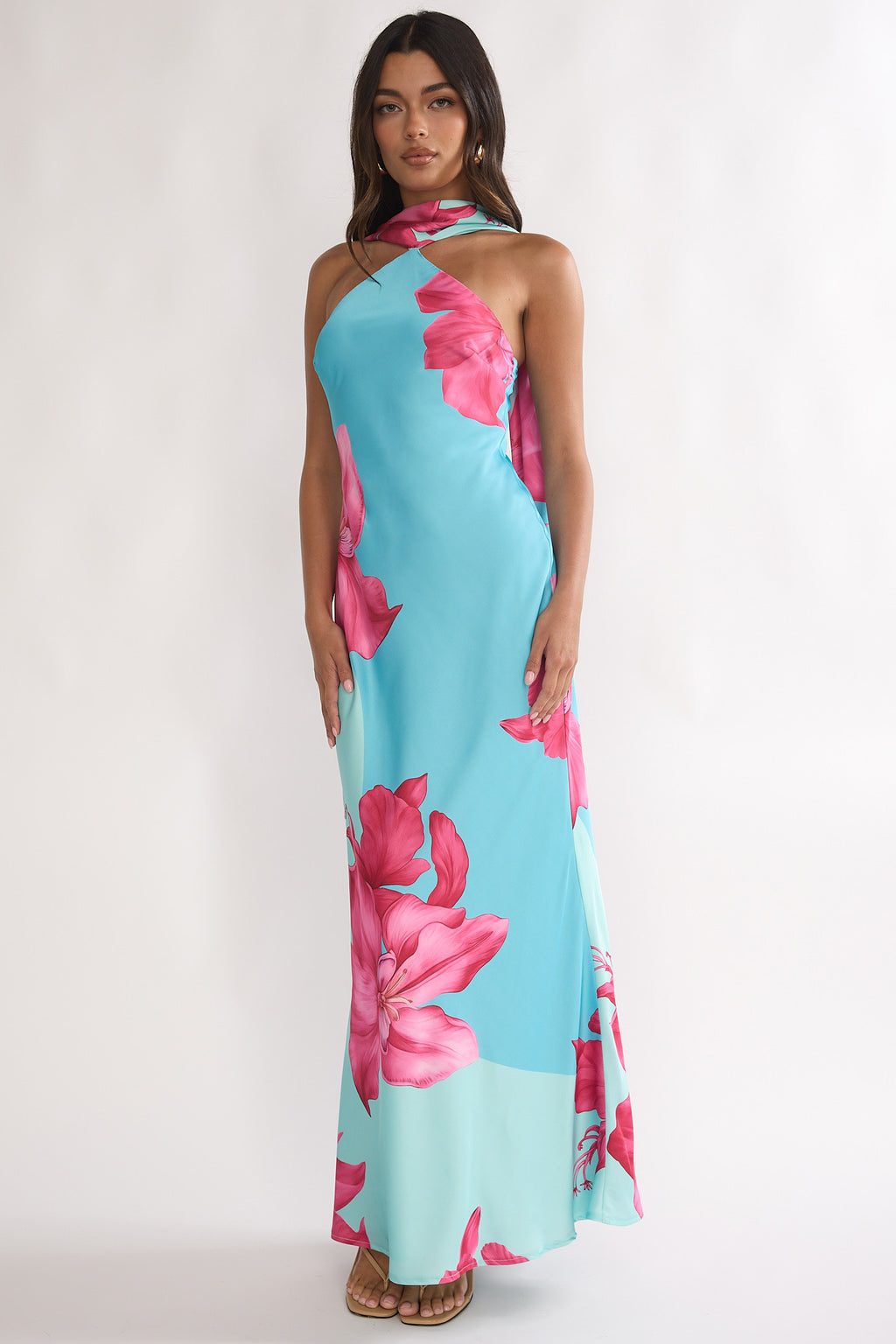 pink scarf print dress Kiesha Strapless Scarf Mini Dress