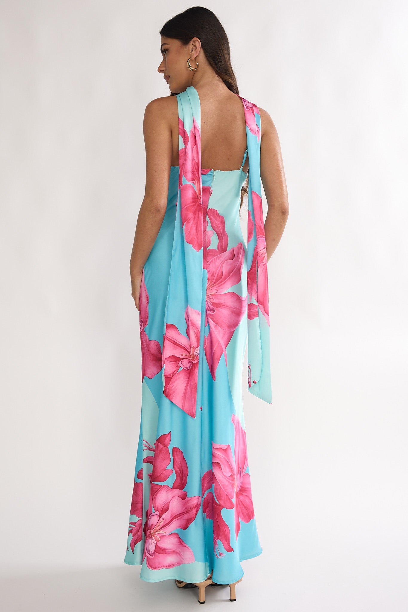 Risha Scarf Maxi Dress Lily Hot Pink by Selfie Leslie