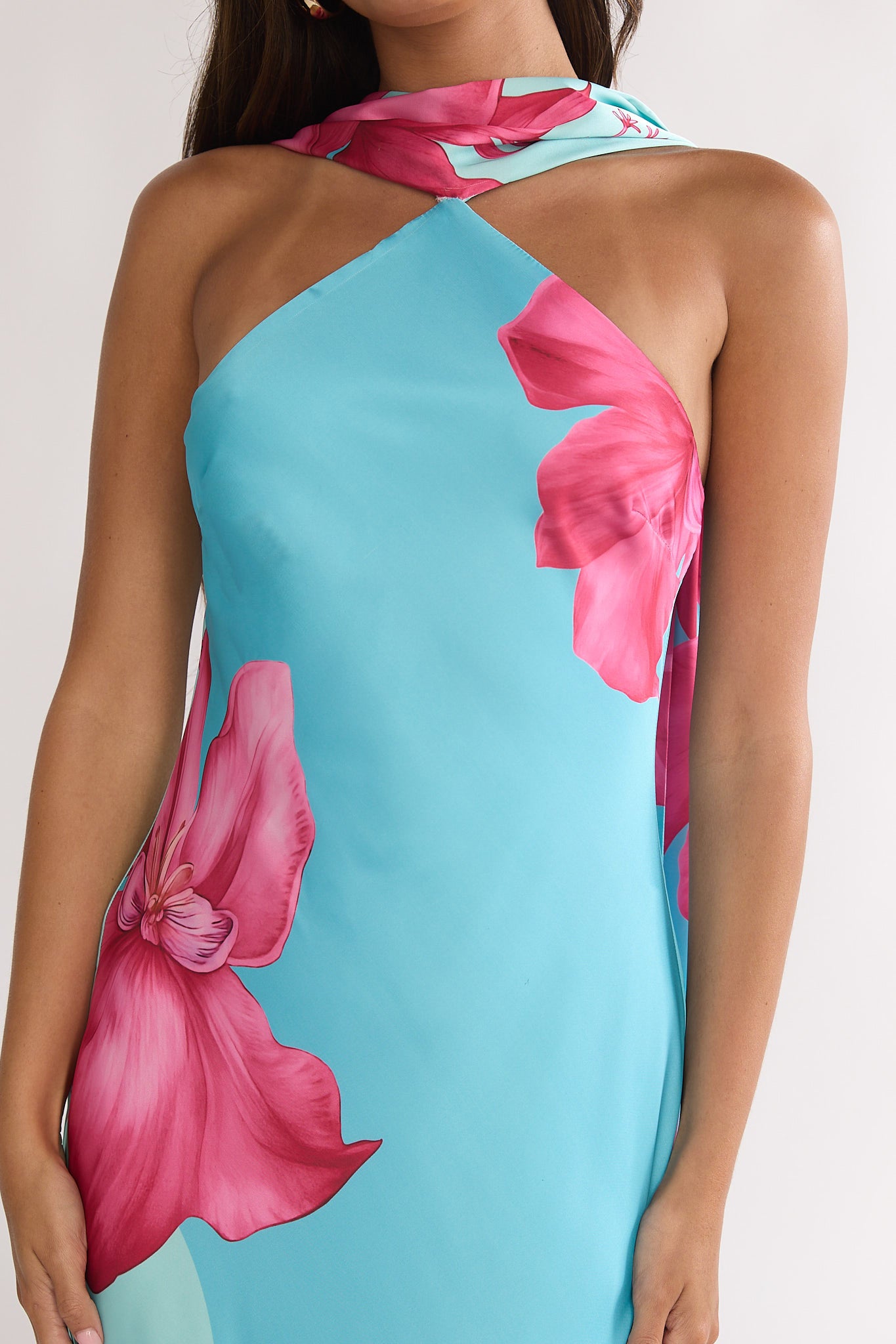 Risha Scarf Maxi Dress Lily Hot Pink by Selfie Leslie