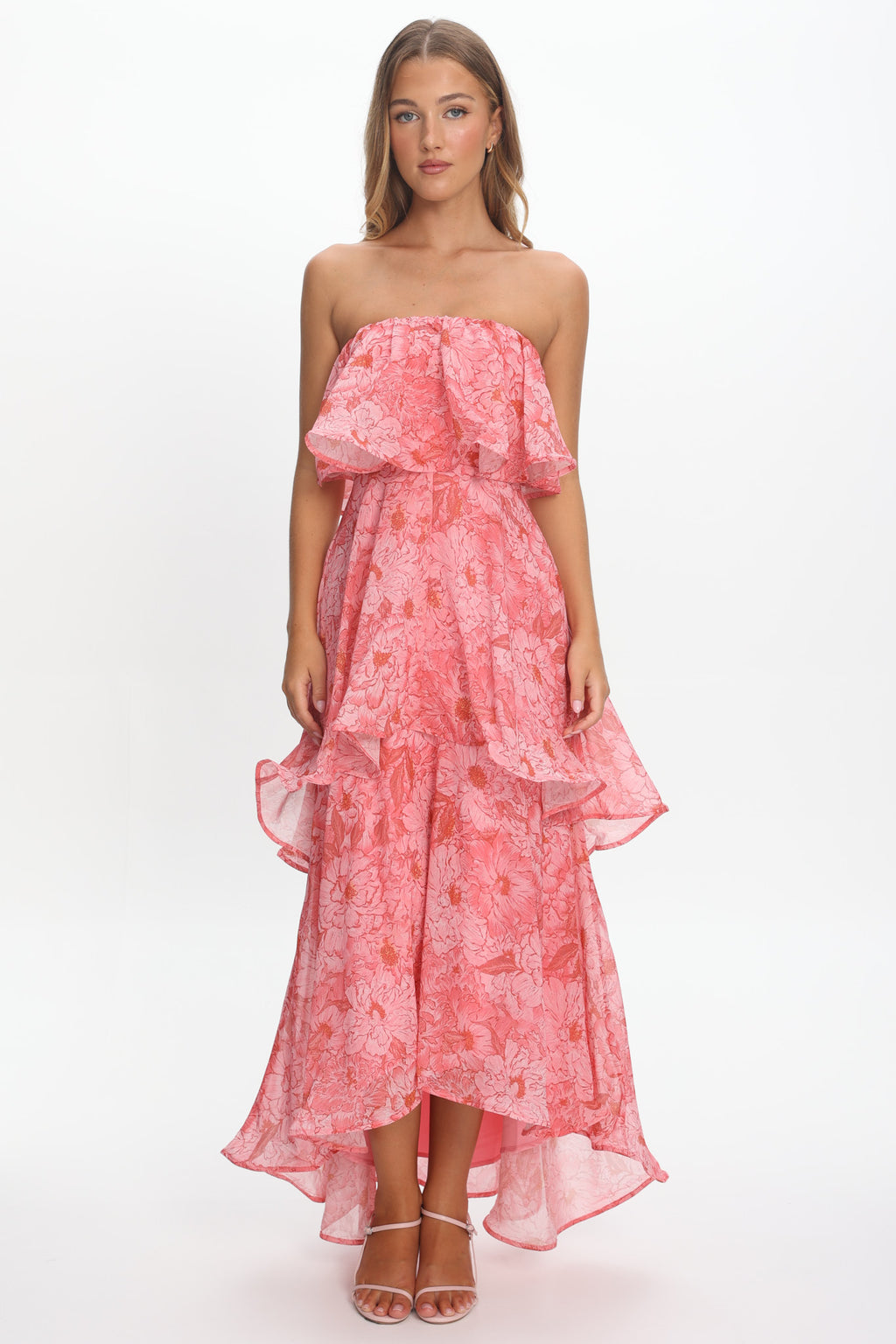light pink lace homecoming dresses Short Ruffled A-LIne Homecoming Dress with Sequins Dusty Rose / Small