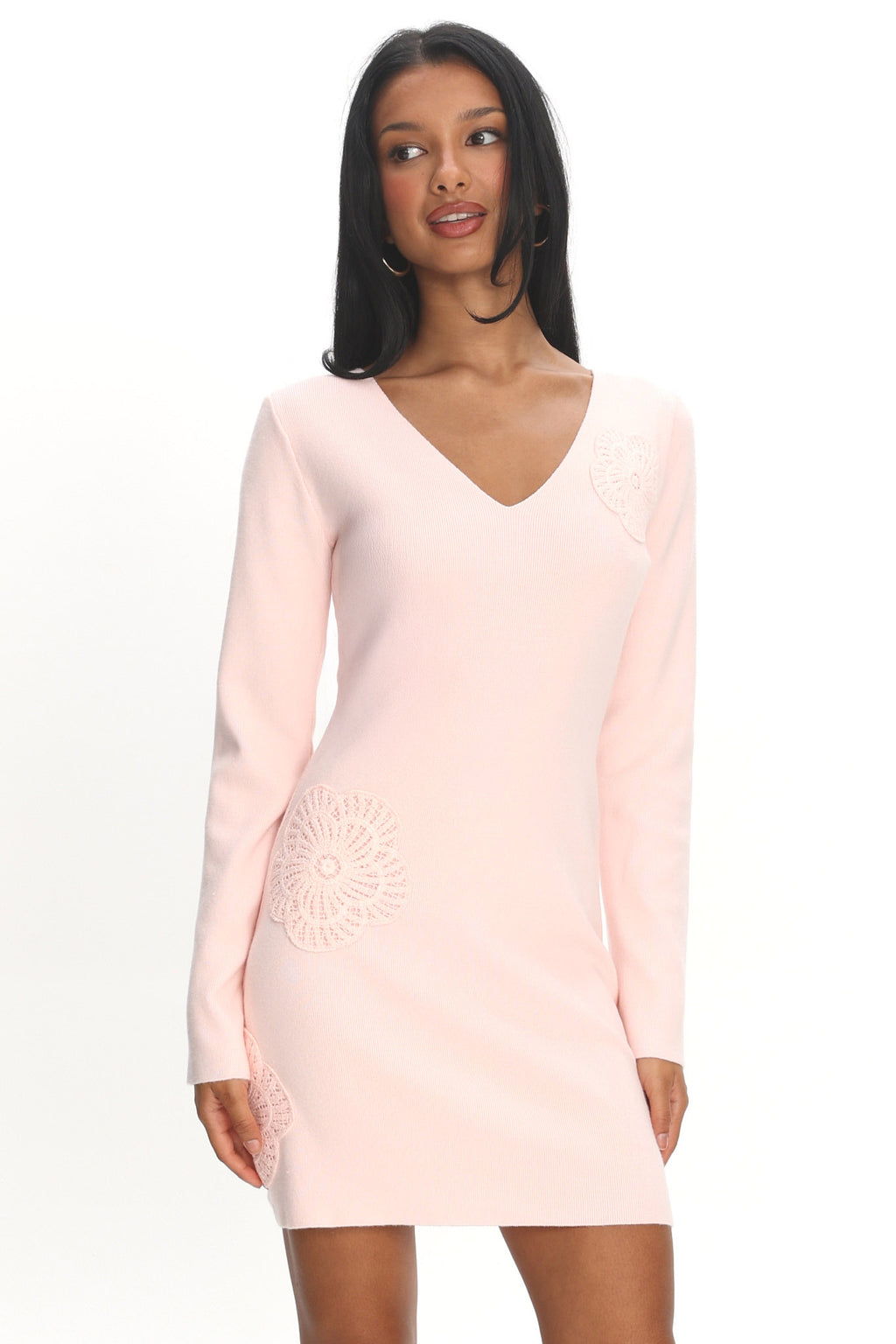 Xanda Knit Mini Dress Baby Pink | Selfie Leslie Xanda Knit Mini Dress Baby Pink | Selfie Leslie