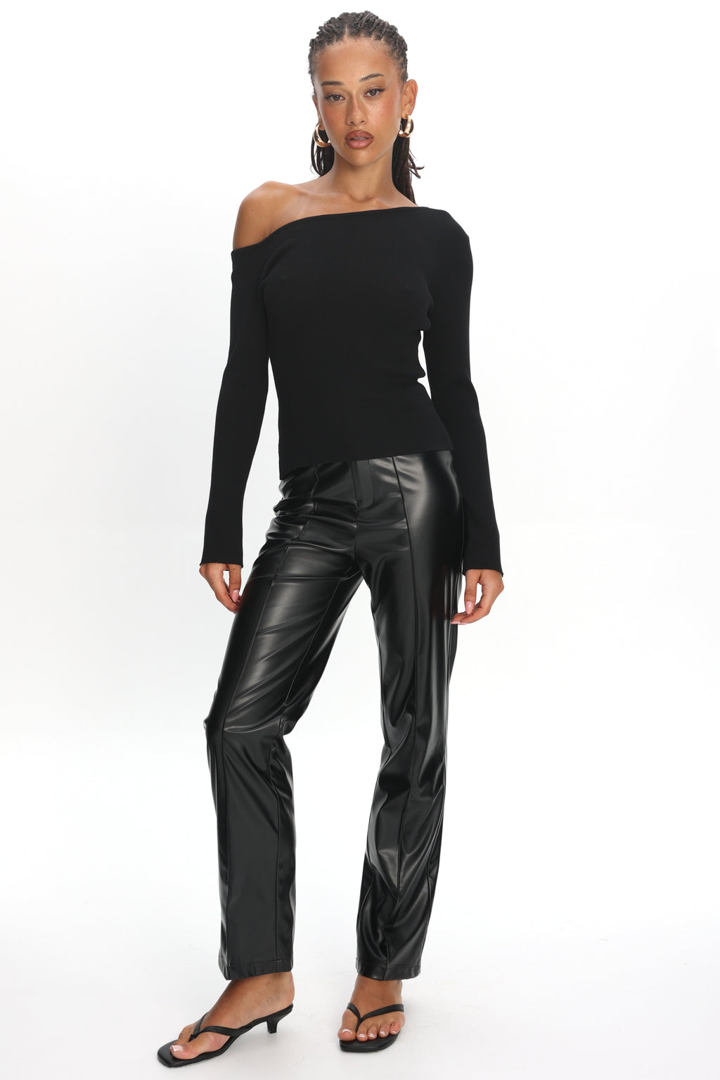 Rukia Faux Leather Pants Black