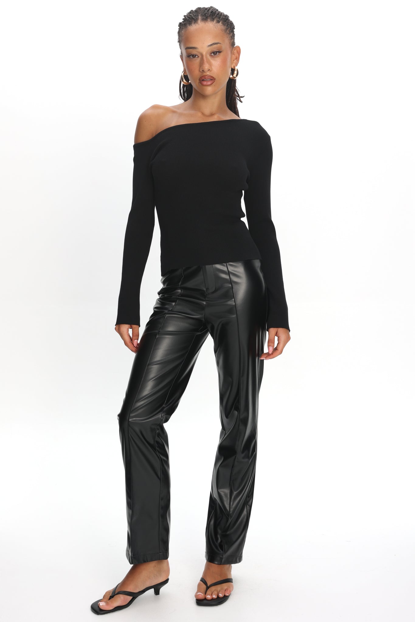 Rukia Faux Leather Pants Black