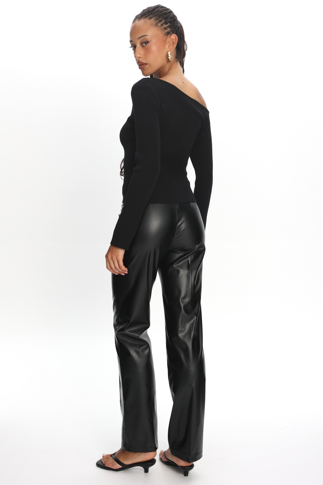 Rukia Faux Leather Pants Black