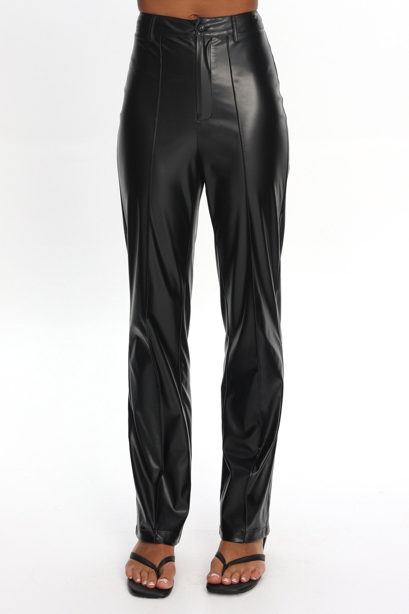 Rukia Faux Leather Pants Black