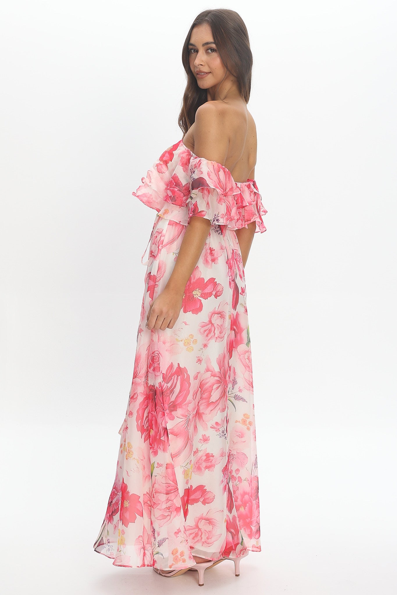 Nanjing Ruffle Maxi Dress Orange