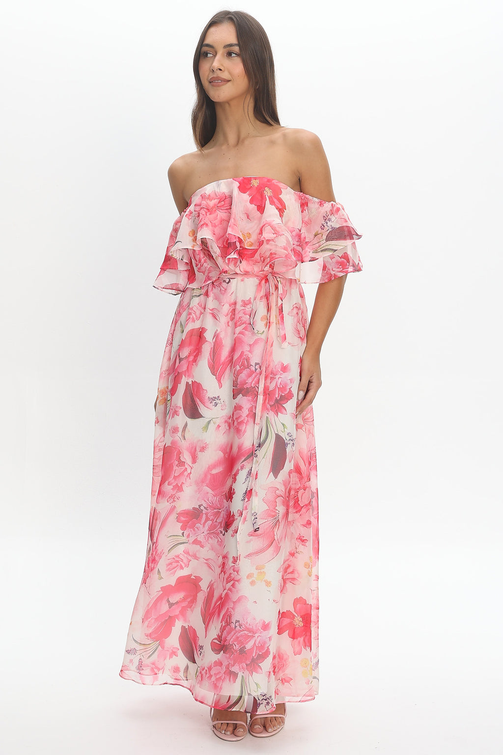 Nanjing Ruffle Maxi Dress Orange