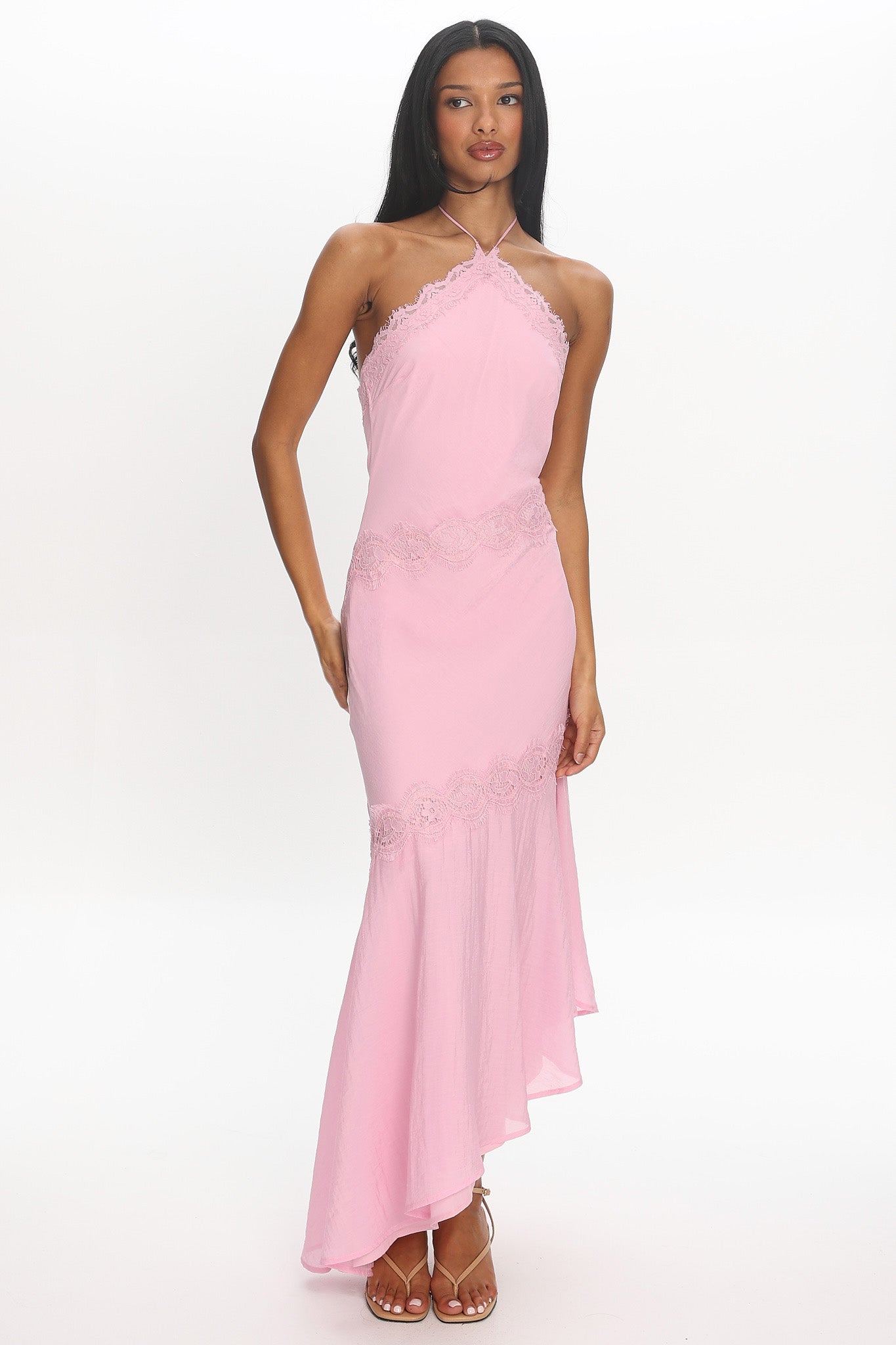 Zerina Halter Maxi Dress Pink