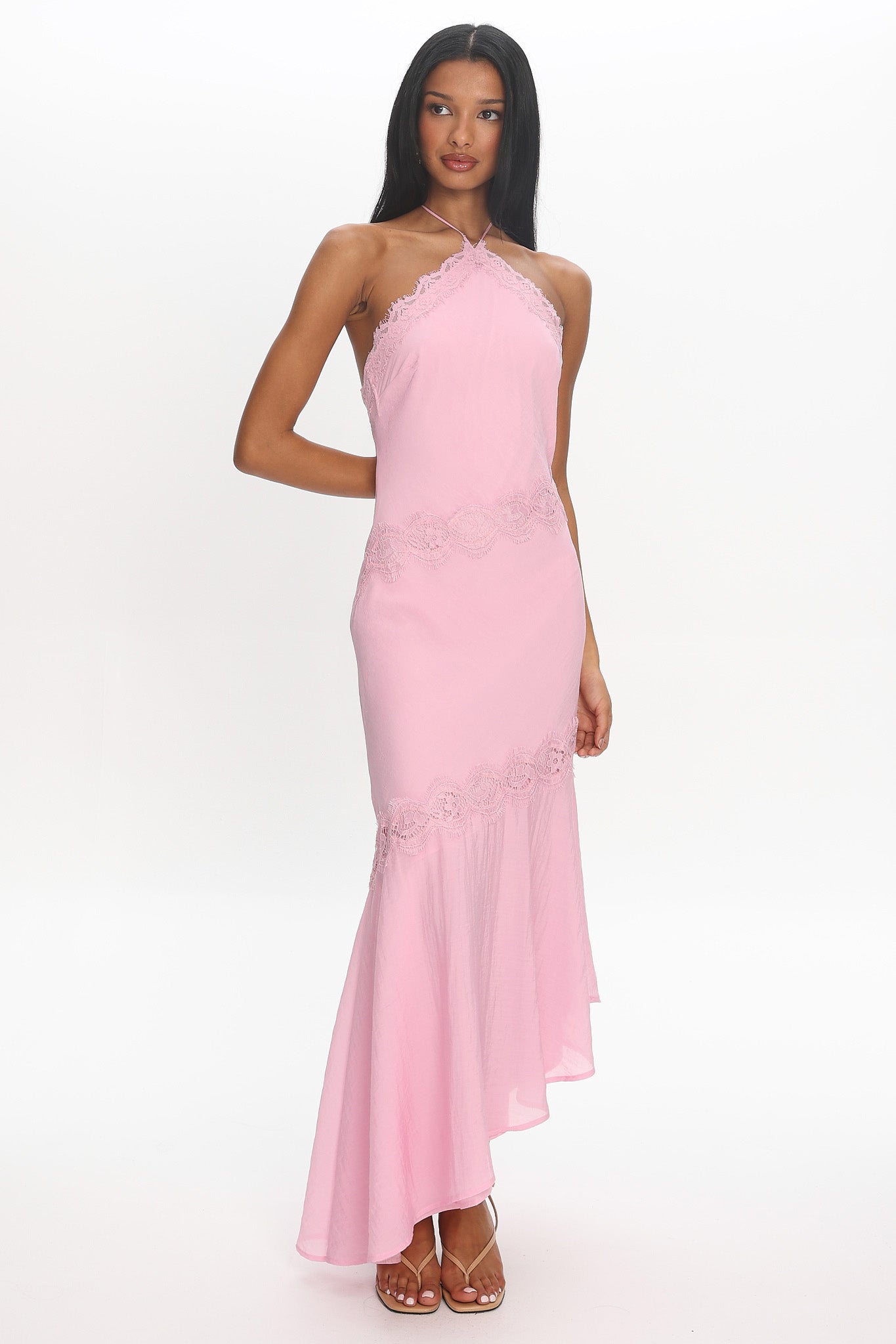 Zerina Halter Maxi Dress Pink