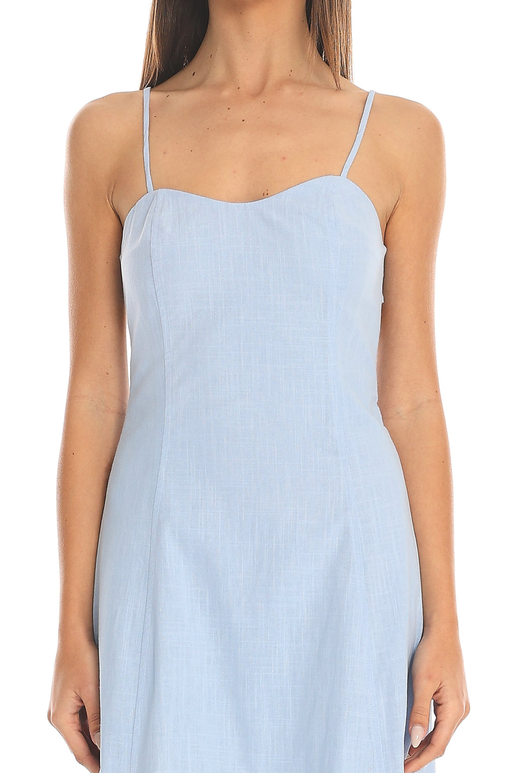 Kai Lace Trim Maxi Dress Light Blue