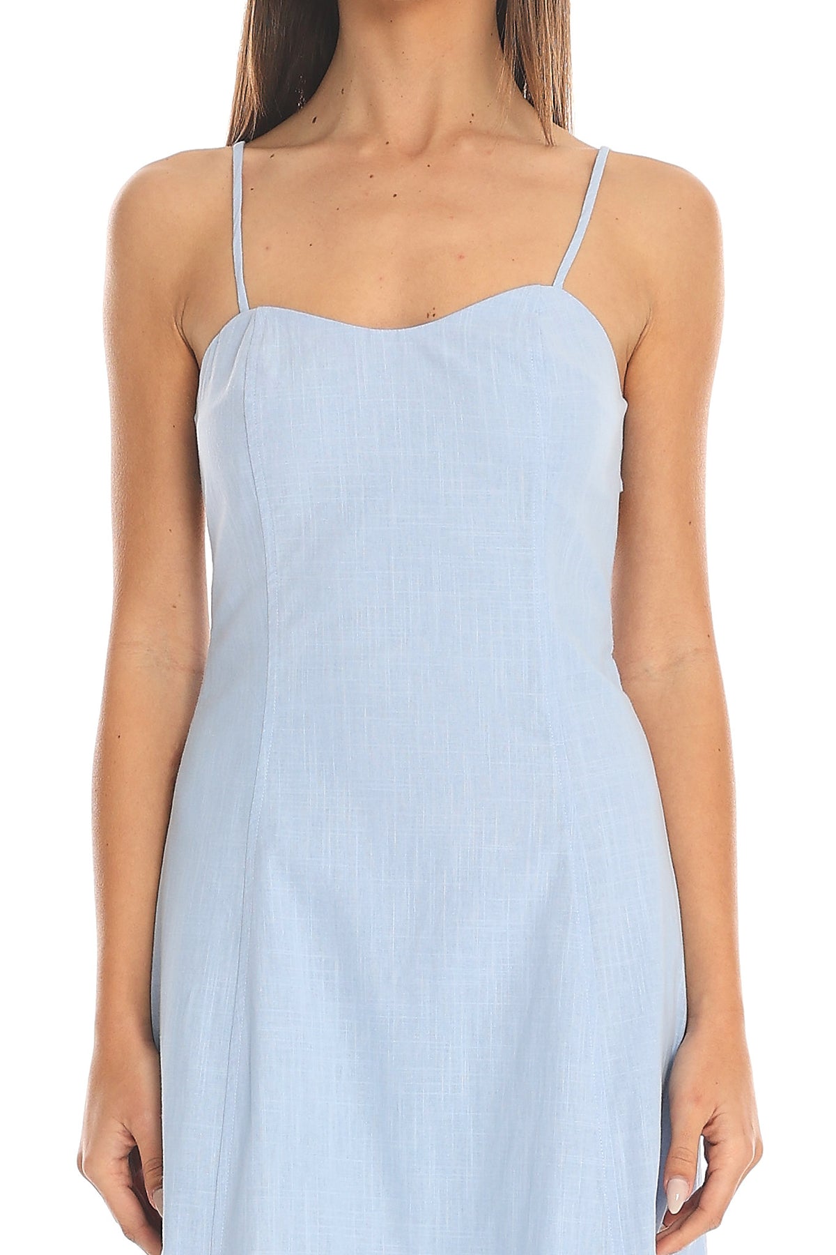 Kai Lace Trim Maxi Dress Light Blue