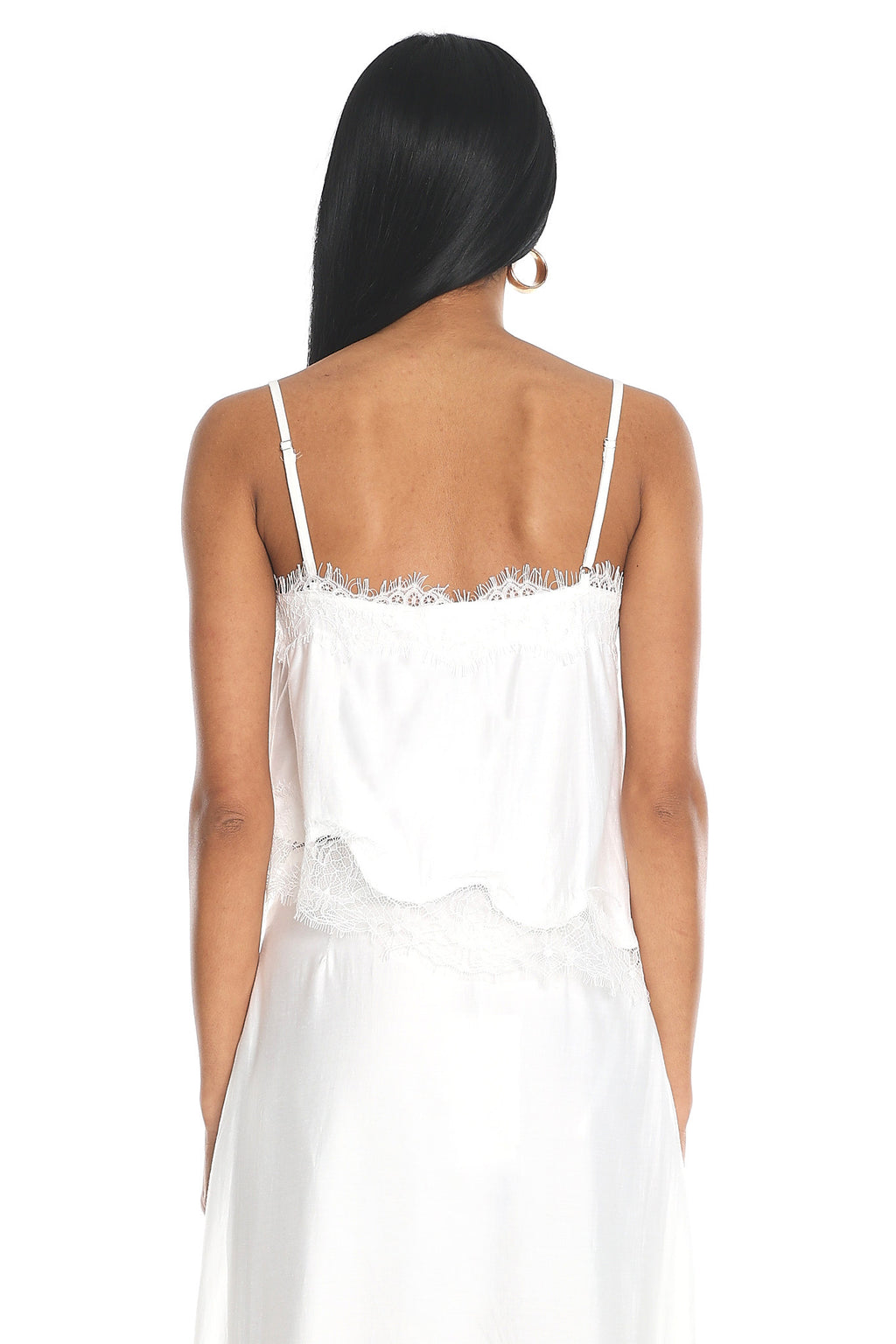 Emrys Lace Trim Cami Top Off White
